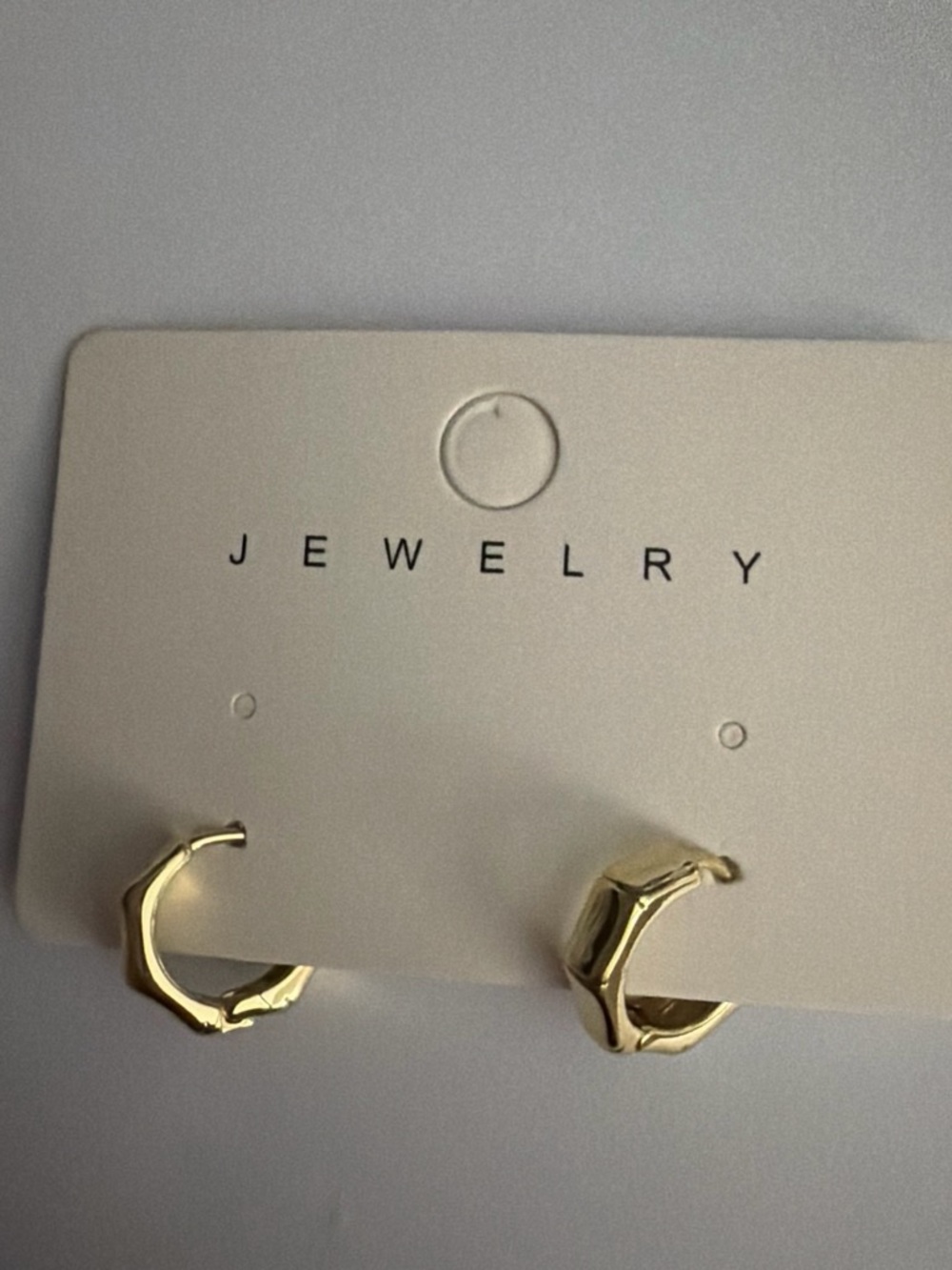 Gold Geometric Hexagonal Huggie Earrings